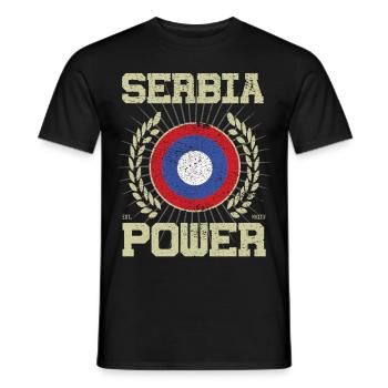 Design Cool Serbie - T-shirt homme - noir - Devant - AI Model Male 178 light (178cm)