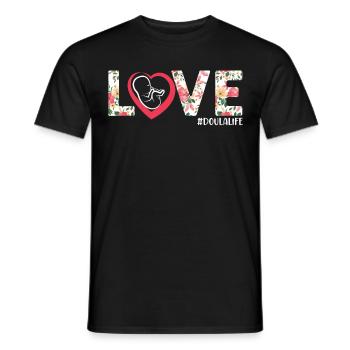 Doula Birth Worker Flower Heart - Männer T-Shirt - Schwarz - Vorne - AI Model Male 178 light (178cm)
