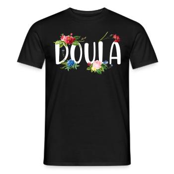 Doula Naissance Travailleur Fleur - T-shirt homme - noir - Devant - AI Model Male 178 light (178cm)