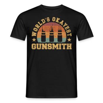 L’armurier le plus correct du monde rétro - T-shirt homme - noir - Devant - AI Model Male 178 light (178cm)