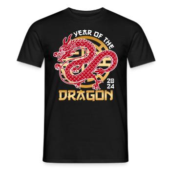 2024 Année du Dragon Nouvel An chinois - T-shirt homme - noir - Devant - AI Model Male 178 light (178cm)