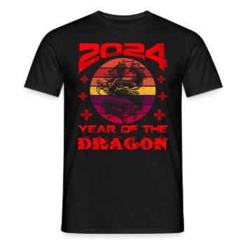 Année du Dragon 2024 Chine Fan Drachenjahr - T-shirt homme - noir - Devant - AI Model Male 178 light (178cm)