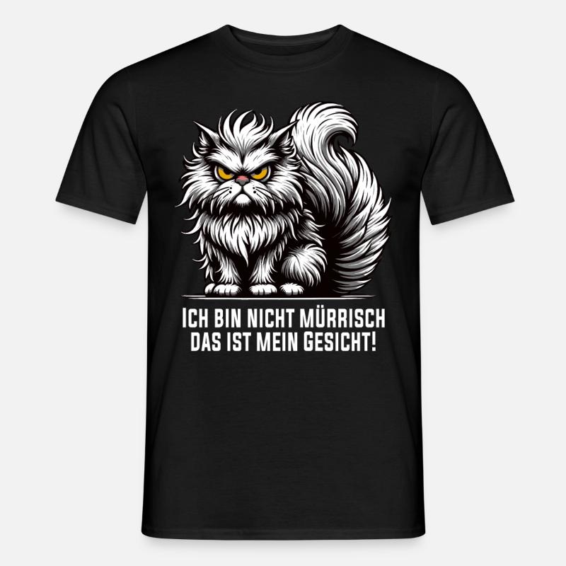Genervte Katze: "Ich bin nicht mürrisch" - Männer T-Shirt - Schwarz