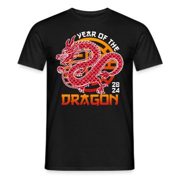 2024 Année du Dragon Nouvel An chinois - T-shirt homme - noir - Devant - AI Model Male 178 light (178cm)