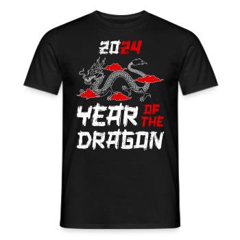 Année du Dragon 2024 Nouvel An chinois - T-shirt homme - noir - Devant - AI Model Male 178 light (178cm)