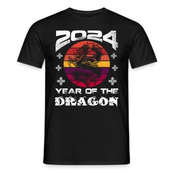 Année du Dragon 2024 Chine Fan Drachenjahr - T-shirt homme - noir - Devant - AI Model Male 178 light (178cm)
