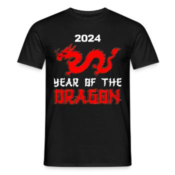 Année du Dragon 2024 Nouvel An chinois - T-shirt homme - noir - Devant - AI Model Male 178 light (178cm)