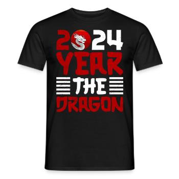 Année du Dragon 2024 Nouvel An chinois - T-shirt homme - noir - Devant - AI Model Male 178 light (178cm)