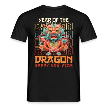 Year of the Dragon Chinese New Year - Men's T-Shirt - black - Front - AI Model Male 178 light (178cm)