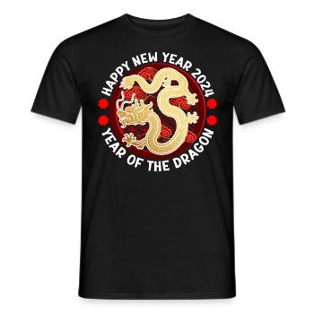 Chinesisches Neujahr Happy New Year 2024 Year of - Männer T-Shirt - Schwarz - Vorne - AI Model Male 178 light (178cm)