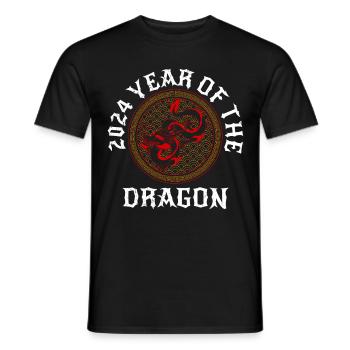 2024 Fête chinoise de l’année du Dragon - T-shirt homme - noir - Devant - AI Model Male 178 light (178cm)