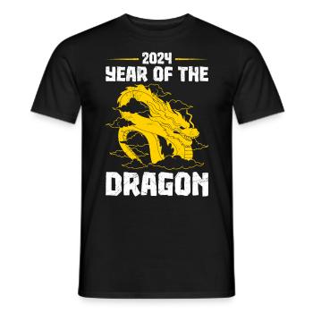 Année du Dragon 2024 Nouvel An chinois - T-shirt homme - noir - Devant - AI Model Male 178 light (178cm)