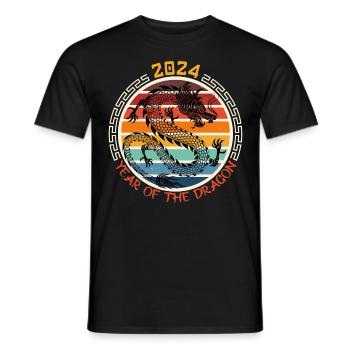 2024 Year of the Dragon Party Neujahr Tradition - Männer T-Shirt - Schwarz - Vorne - AI Model Male 178 light (178cm)