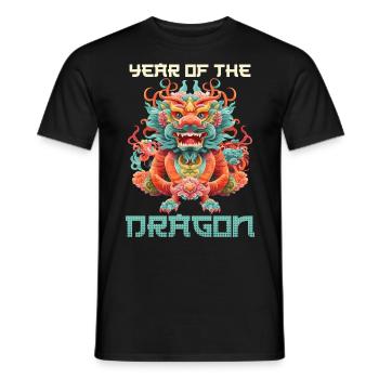 Year of the Dragon Chinese New Year - Men's T-Shirt - black - Front - AI Model Male 178 light (178cm)