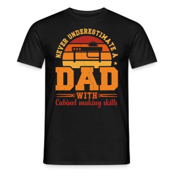 Husband Dad Hero Retro Cabinet Maker - Men's T-Shirt - black - Front - AI Model Male 178 light (178cm)