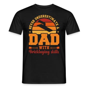 Mari Papa Héros Rétro Briqueteur - T-shirt homme - noir - Devant - AI Model Male 178 light (178cm)