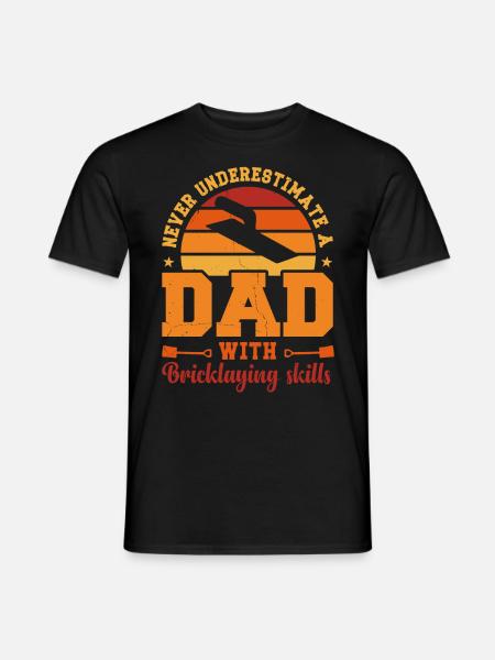 Husband Dad Hero Retro Bricklayer - Men's T-Shirt - black