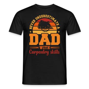 Mari Papa Héros Rétro Charpentier - T-shirt homme - noir - Devant - AI Model Male 178 light (178cm)