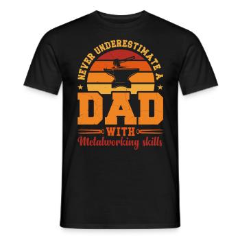 Mari Papa Héros Métallurgiste rétro - T-shirt homme - noir - Devant - AI Model Male 178 light (178cm)