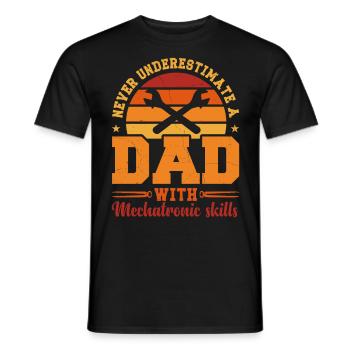 Husband Dad Hero Retro Automotive Mechatronics - Men's T-Shirt - black - Front - AI Model Male 178 light (178cm)