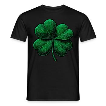 Trèfle vert à quatre feuilles - T-shirt homme - noir - Devant - AI Model Male 178 light (178cm)