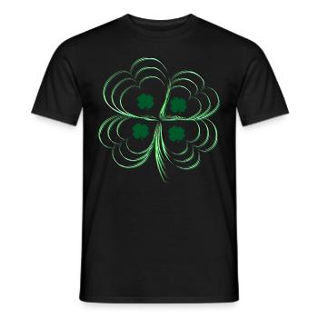 Trèfle vert à trois feuilles - T-shirt homme - noir - Devant - AI Model Male 178 light (178cm)