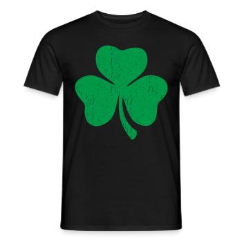 Trèfle vert à trois feuilles - T-shirt homme - noir - Devant - AI Model Male 178 light (178cm)