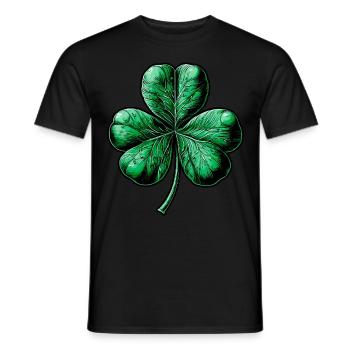 Trèfle vert à trois feuilles - T-shirt homme - noir - Devant - AI Model Male 178 light (178cm)