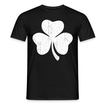 Trèfle blanc à trois feuilles - T-shirt homme - noir - Devant - AI Model Male 178 light (178cm)