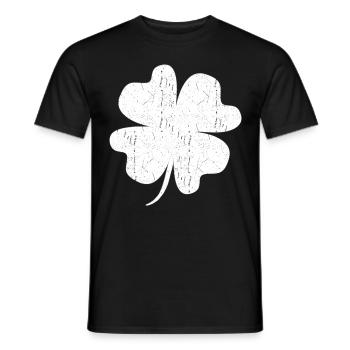 Shamrock White Lucky Charm - Men's T-Shirt - black - Front - AI Model Male 178 light (178cm)