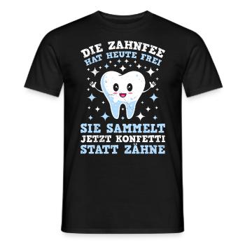 Fasching Zahnfee Sammelt Konfetti statt Zähne - Männer T-Shirt - Schwarz - Vorne - AI Model Male 178 light (178cm)