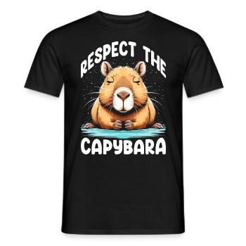 Respect The Capybara - Männer T-Shirt - Schwarz - Vorne - AI Model Male 178 light (178cm)