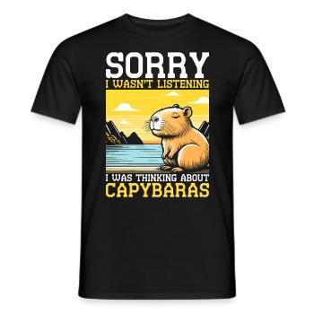 Thinking about Capybaras - Männer T-Shirt - Schwarz - Vorne - AI Model Male 178 light (178cm)