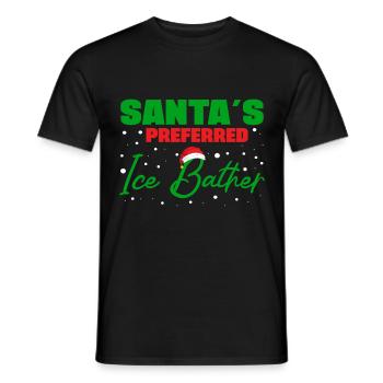 Baignade sur glace Les cadeaux de baigneur de glace préférés du Père Noël - T-shirt homme - noir - Devant - AI Model Male 178 light (178cm)
