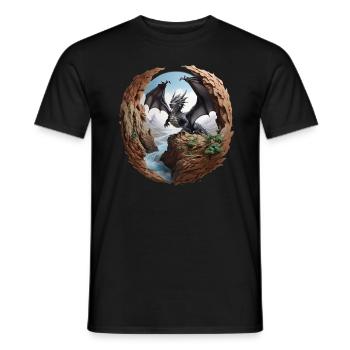 Drache - Männer T-Shirt - Schwarz - Vorne - AI Model Male 178 light (178cm)