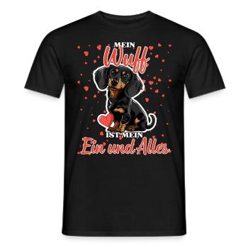 Mein Wuff ist mein Ein und Alles - Dackel Liebe - Männer T-Shirt - Schwarz - Vorne - AI Model Male 178 light (178cm)