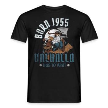 Les fils d’Odin sont nés en 1955 Viking 69e anniversaire - T-shirt homme - noir - Devant - AI Model Male 178 light (178cm)
