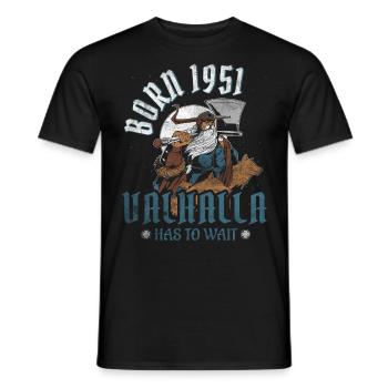Les fils d’Odin sont nés en 1951 Viking 73e anniversaire - T-shirt homme - noir - Devant - AI Model Male 178 light (178cm)
