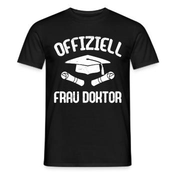 Dissertation Bestanden Offiziell Frau Doktor - Männer T-Shirt - Schwarz - Vorne - AI Model Male 178 light (178cm)