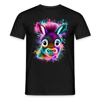 Donkey Graffiti Colorful - Men's T-Shirt - black - Front - AI Model Male 178 light (178cm)