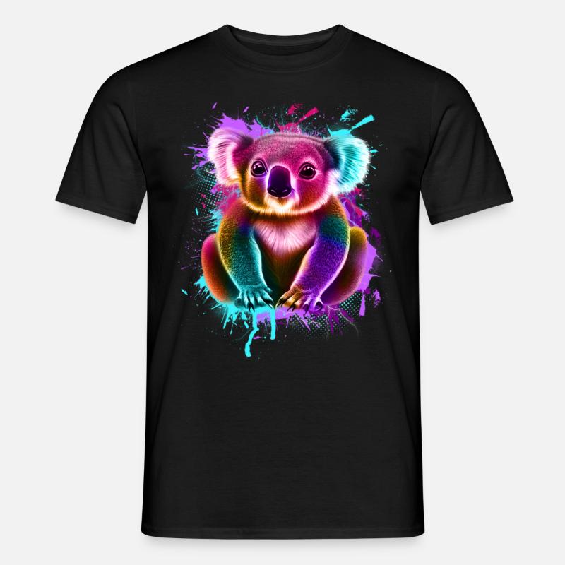 Koala Graffiti Bunt - Männer T-Shirt - Schwarz