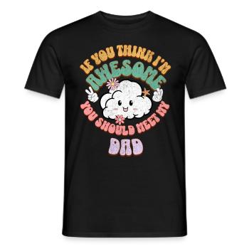 Papa Sohn Tochter - Männer T-Shirt - Schwarz - Vorne - AI Model Male 178 light (178cm)