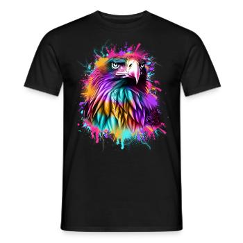 Eagle Graffiti Colorful - Men's T-Shirt - black - Front - AI Model Male 178 light (178cm)