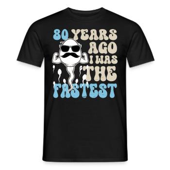 80. Geburtstag Lustige Sprüche - Männer T-Shirt - Schwarz - Vorne - AI Model Male 178 light (178cm)