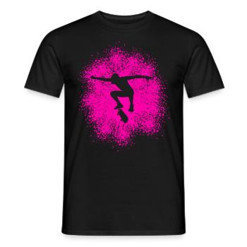 Skater Flip Trick Skateboard - Männer T-Shirt - Schwarz - Vorne - AI Model Male 178 light (178cm)