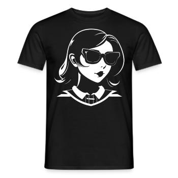 Mignon Anime Girl Gothique Manga Lunettes de soleil de conte de fées - T-shirt homme - noir - Devant - AI Model Male 178 light (178cm)