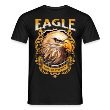 eagle, eagle head, bird of prey, bird of prey, animal, nature - Men's T-Shirt - black - Front - AI Model Male 178 light (178cm)