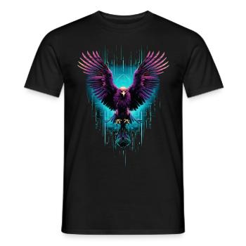 Adler Adlerkopf Raubvogel Greifvogel Tier Neon - Männer T-Shirt - Schwarz - Vorne - AI Model Male 178 light (178cm)