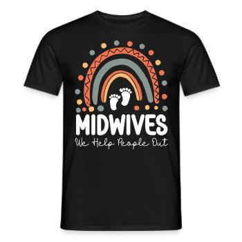 Nurse Midwife Birth Worker Pun - Men's T-Shirt - black - Front - AI Model Male 178 light (178cm)