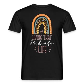 Nurse Midwife Birth Worker Living - Men's T-Shirt - black - Front - AI Model Male 178 light (178cm)